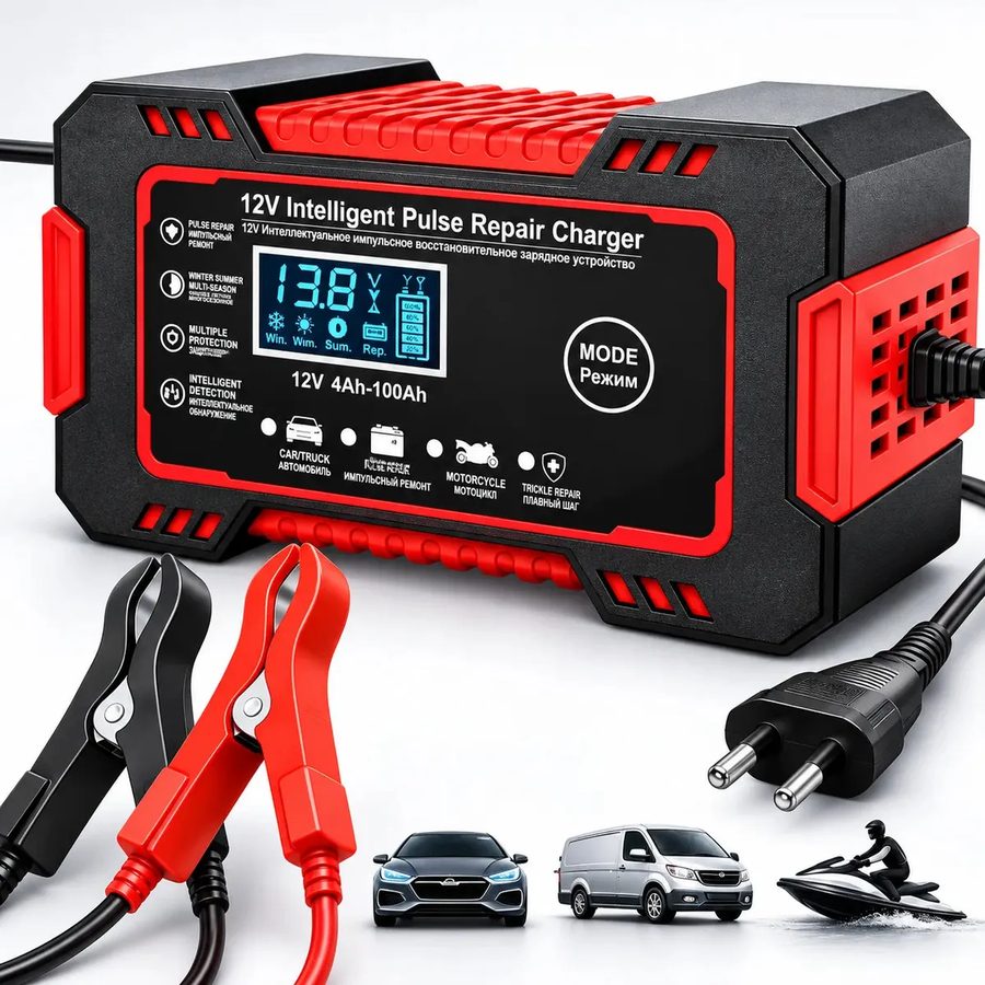 Carregador inteligente de bateria automotiva 12V 6A (foto do anúncio oficial)