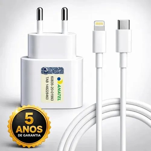 Carregador 30W USB-C para iPhone (fonte + cabo) (foto do anúncio oficial)